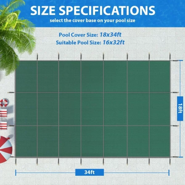 Techmoss Pool Safety Cover, Fits 16x32ft Rectangle Inground Pool - Image 2