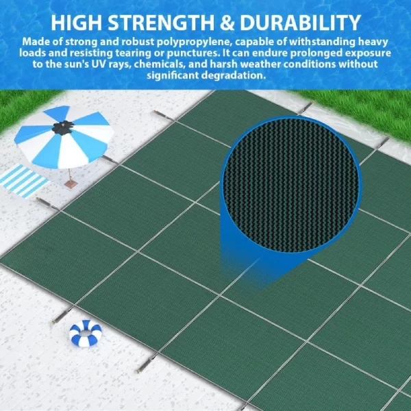 Techmoss Pool Safety Cover, Fits 16x32ft Rectangle Inground Pool - Image 4