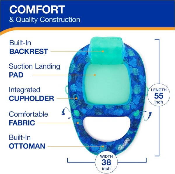 SwimWays Elite Spring Float Recliner Pool Lounge Chair - Image 3